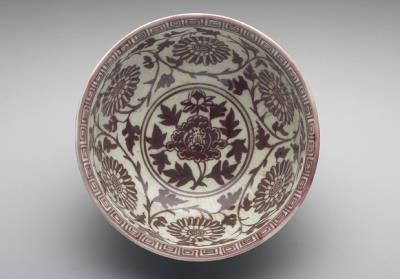 图片[2]-Bowl with  peony scrolls decoration in underglaze copper red, Ming dynasty, Hongwu reign, 1368-1398-China Archive